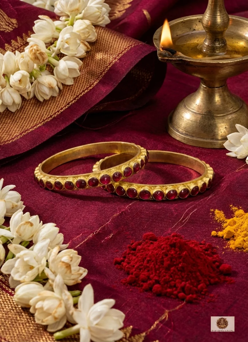 1 Stone Attigai necklace — Kemp stone choker for Arangetram