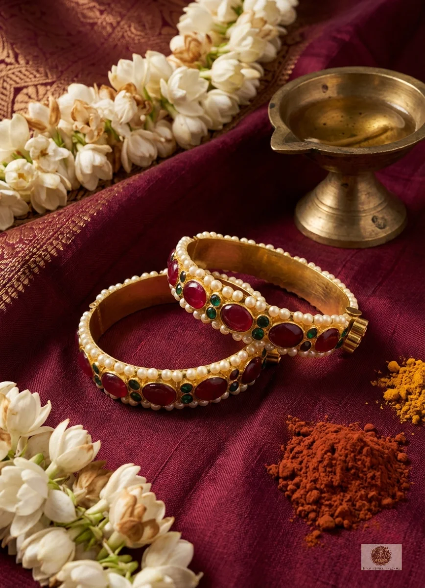 Kemp Vanki upper armlet — traditional temple jewellery for Bharatanatyam