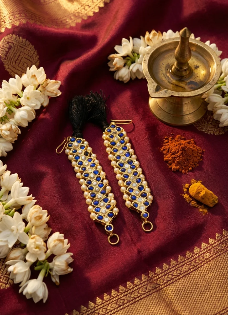 Traditional South Indian temple jewellery set for Arangetram