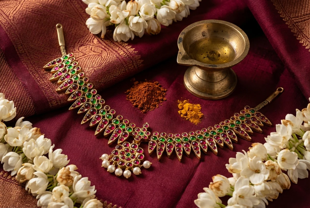 One stone pearl bangle — Arangetram jewellery for classical dance