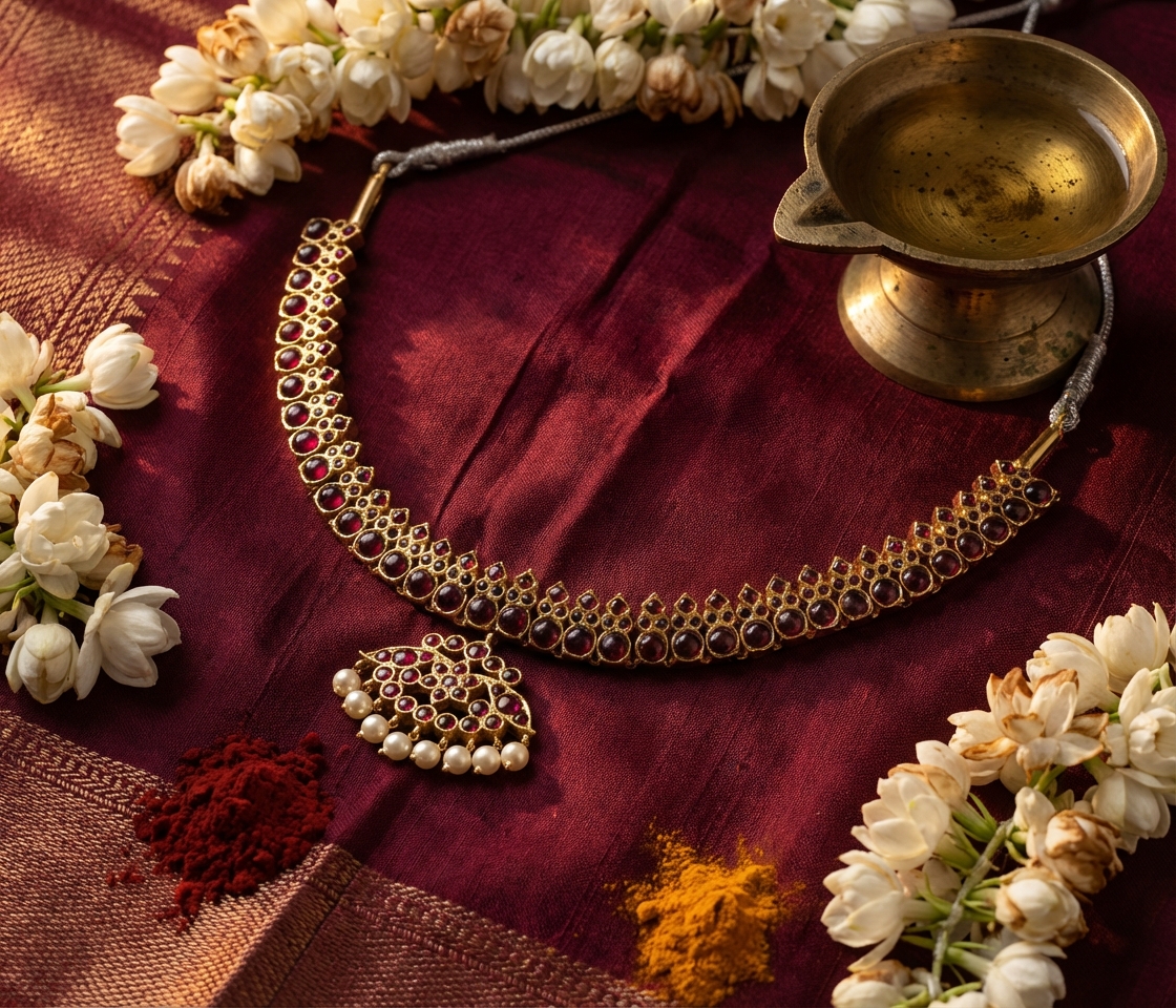 Vadasery Lakshmi Mango Temple Jewellery Necklace